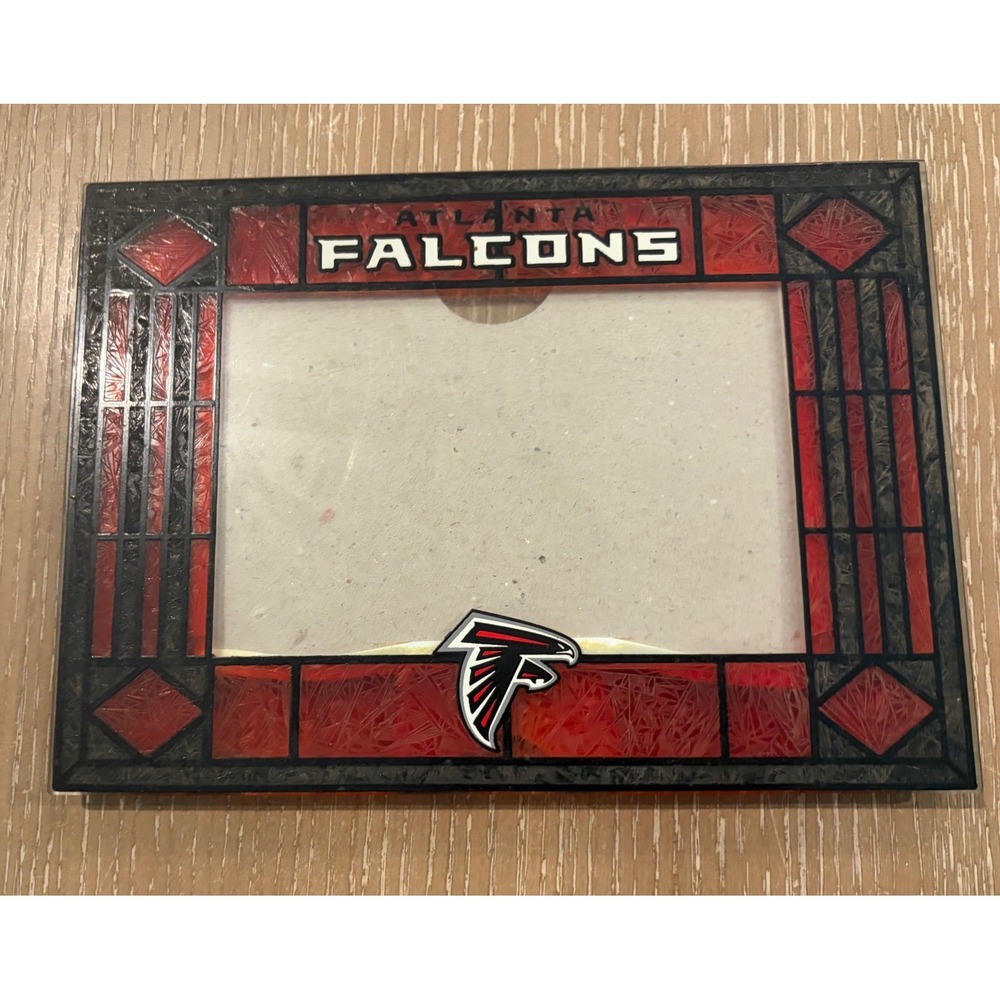 Atlanta Falcons NFL 4x6 Photo Frame Red Black Stained Glass Style Fan Decor